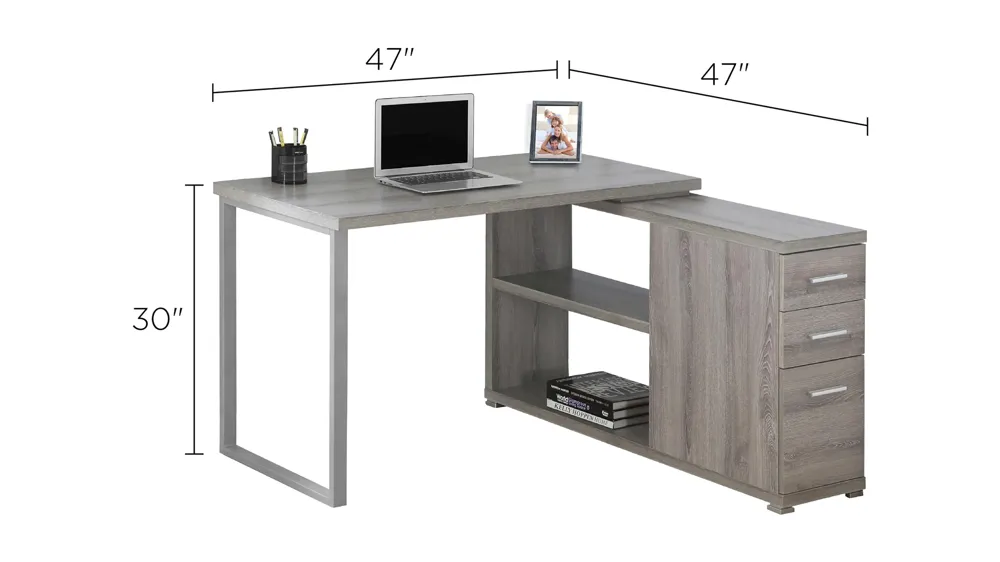 Weaver L-Shaped Computer Desk Dimensions