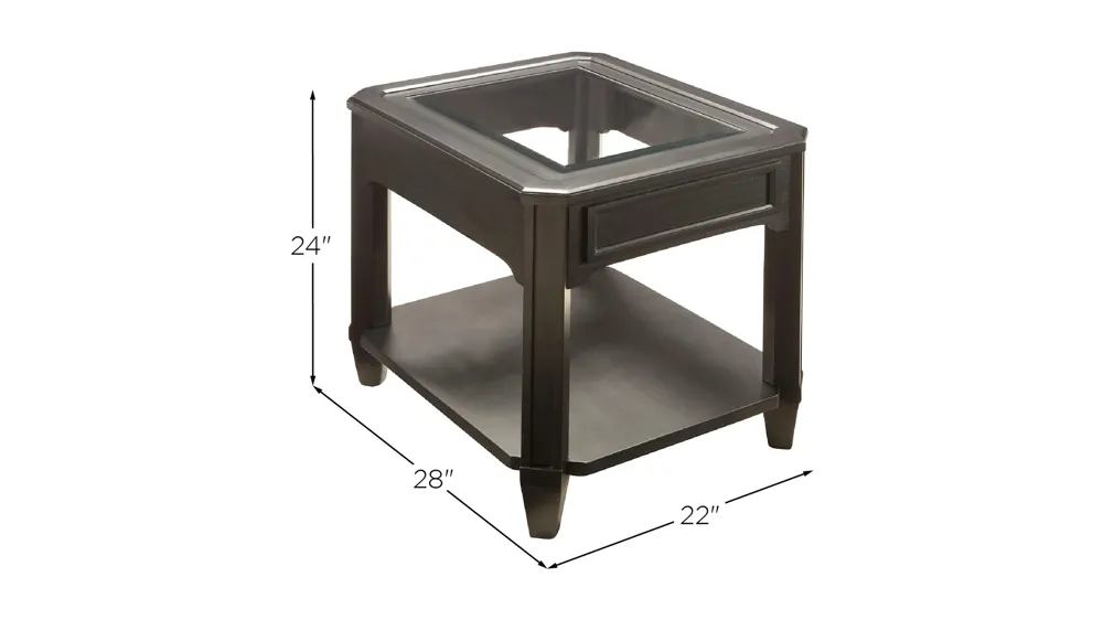 Farrington Rectangular Glass End Table Dimensions