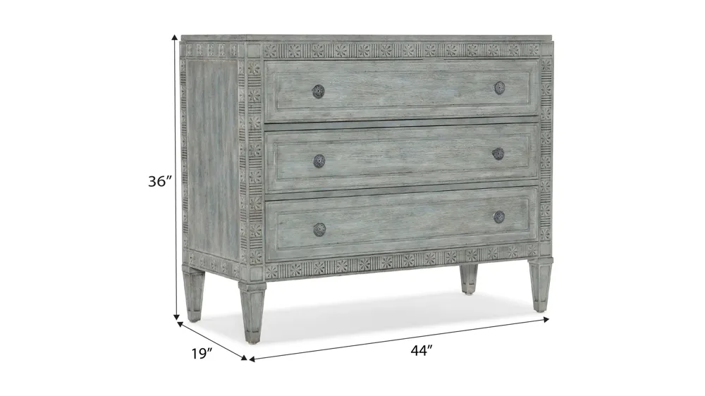 Charleston Three-Drawer Chest Dimensions