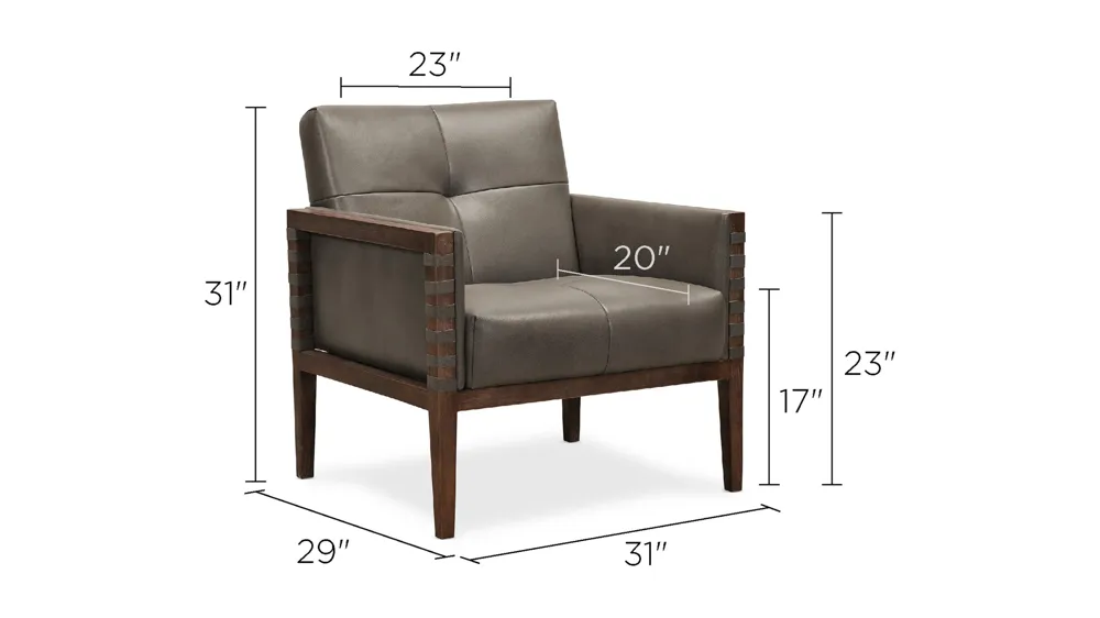 Carverdale Leather Club Chair Dimensions