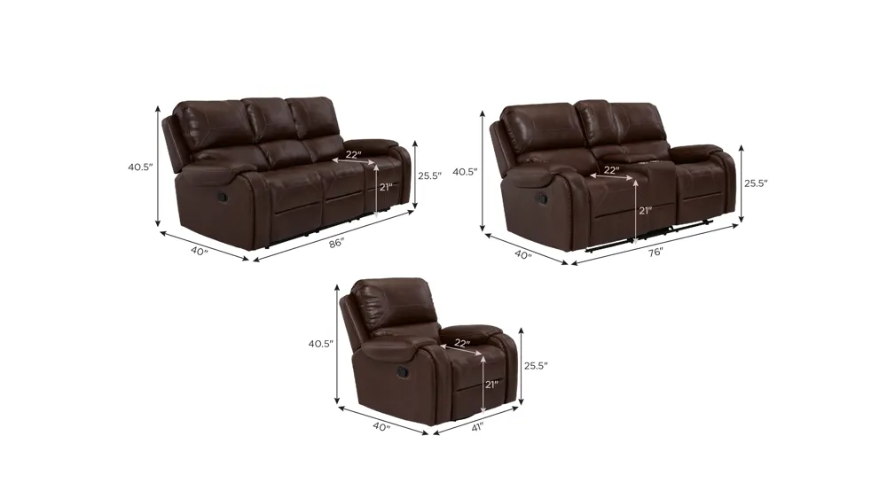 Landon Living Room Set Dimensions
