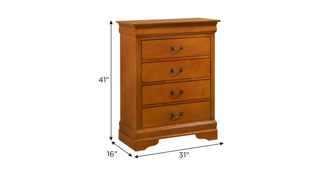 Rossie 4-Drawer Bedroom Chest Dimensions