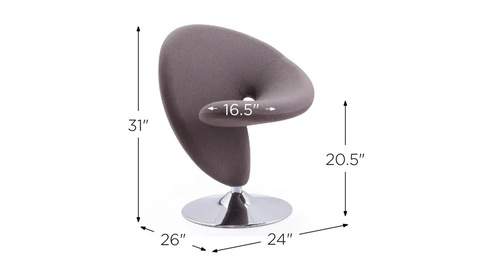 Curl Swivel Accent Chair Dimensions
