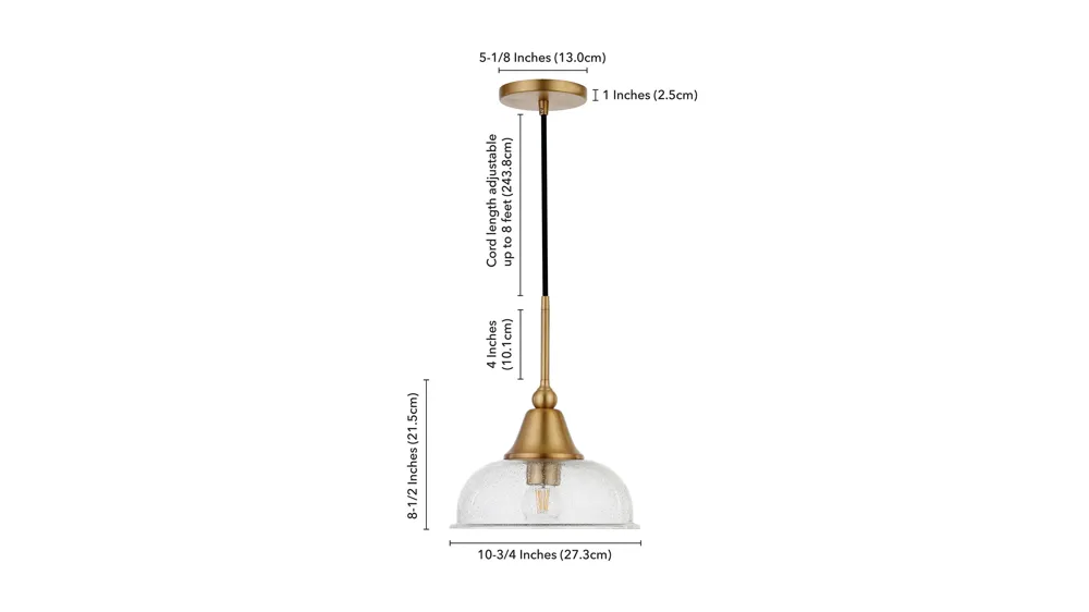 Arbana Seeded Glass Pendant Dimensions