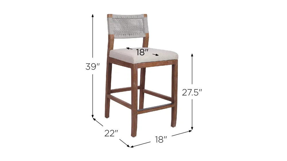 Pierre Rope Counter Stool Dimensions