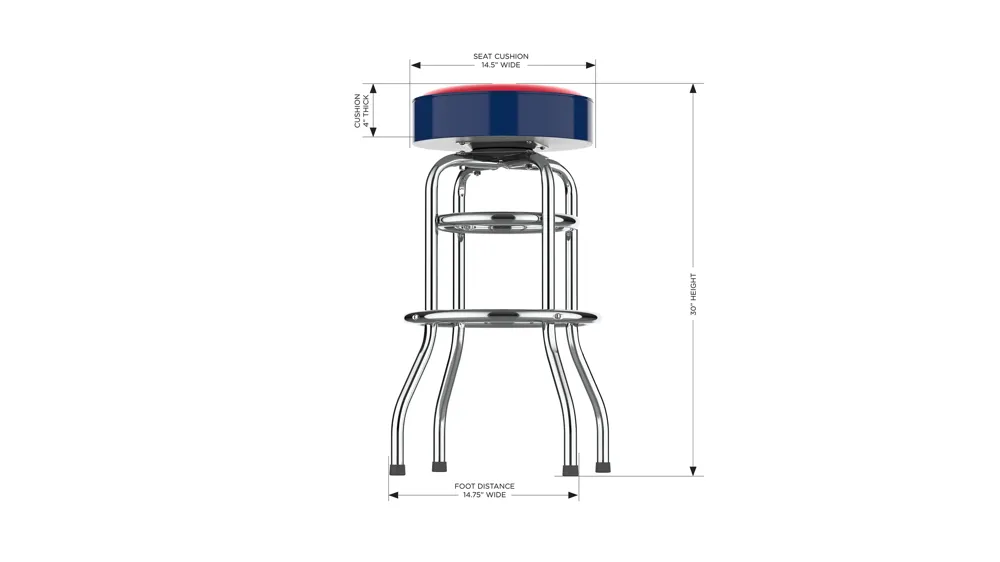 NHL Backless Swivel Bar Stool Dimensions