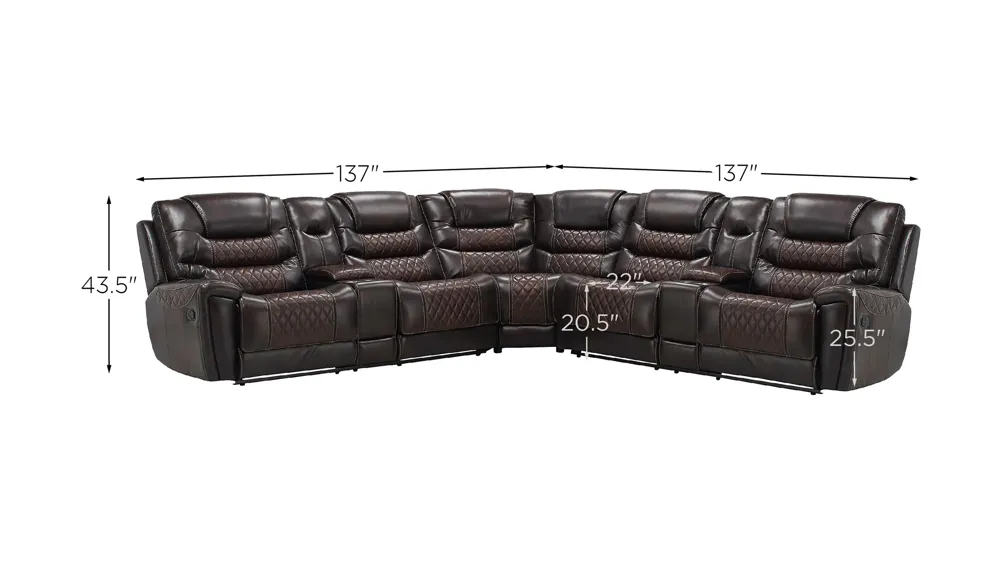 Corrigan 3-pc. Reclining Sectional Dimensions