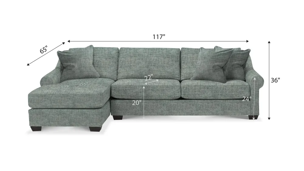 Thatcher 2-pc. Sectional Dimensions