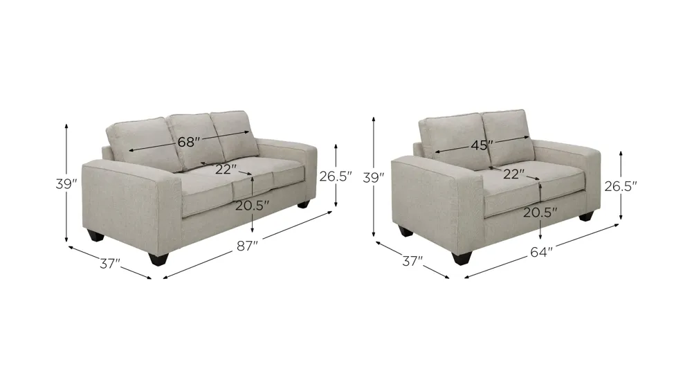 Alston Living Room Set Dimensions