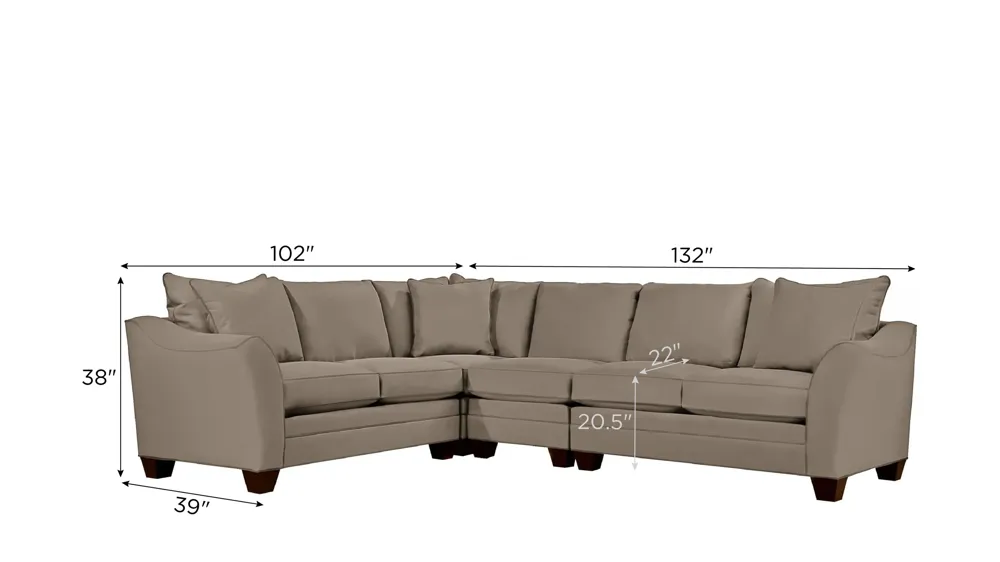 Foresthill 4-pc. Loveseat Sectional Sofa Dimensions