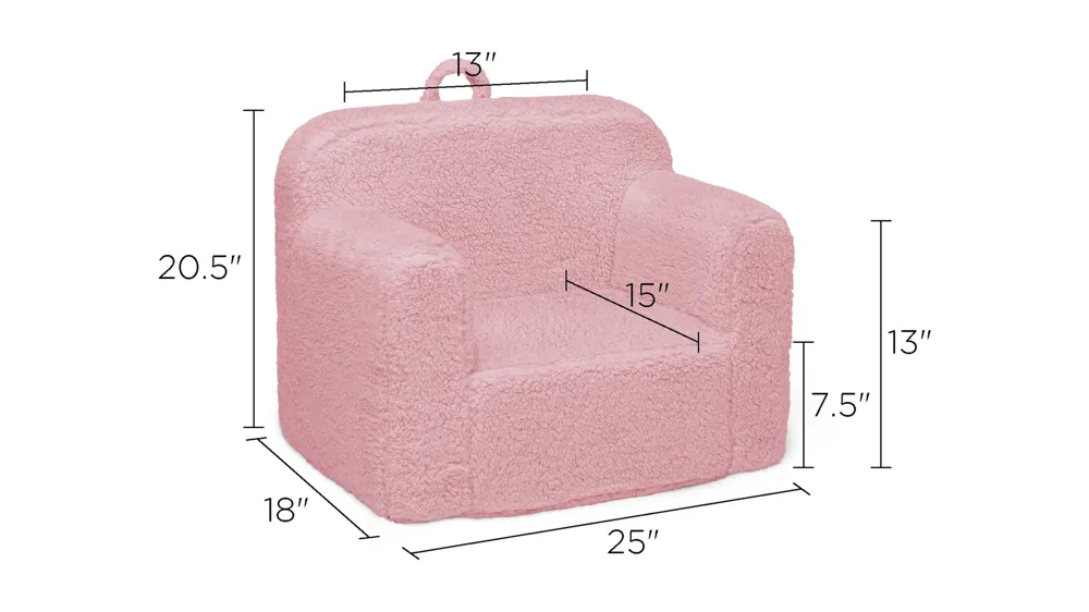 Cozee Sherpa Kids Chair by Delta Children Dimensions