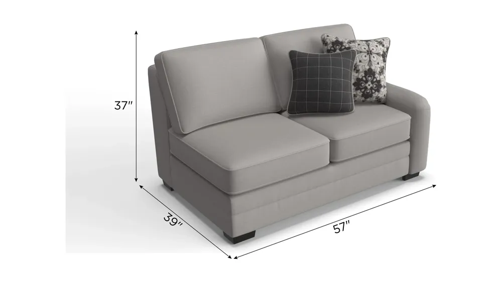 Caid Chenille Right Arm Facing Loveseat Dimensions
