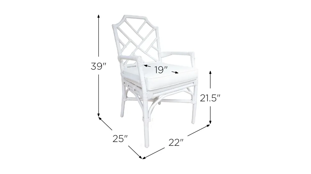 Kara Rattan Arm Chair Dimensions
