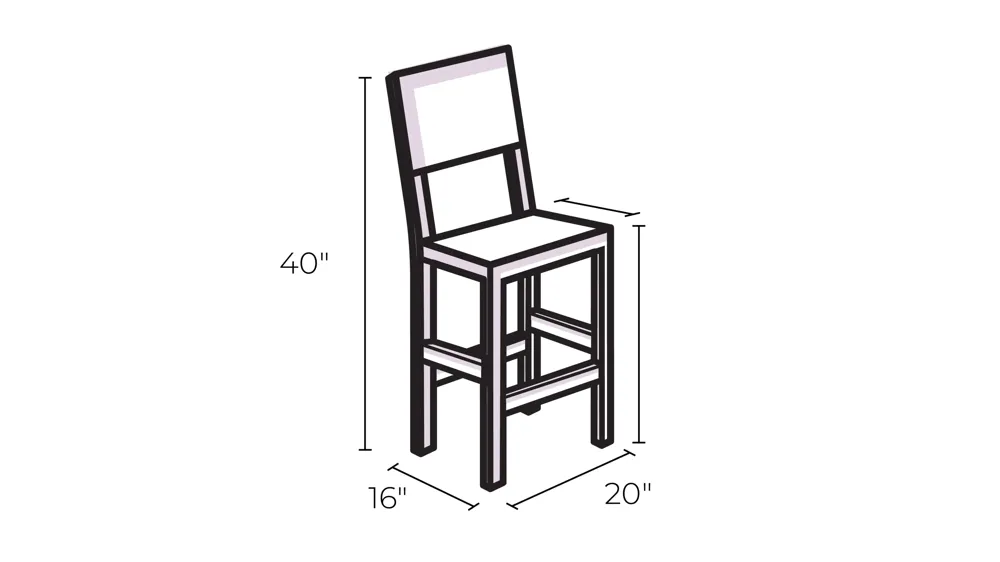 Maritza Grey Barstool Dimensions
