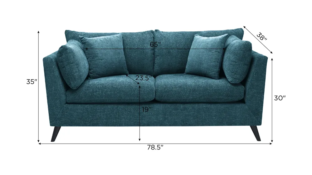 Caruso Loveseat Dimensions