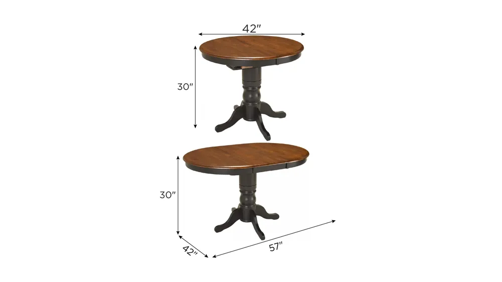 Kenton Adjustable-Height Dining Table w/ Leaf Dimensions