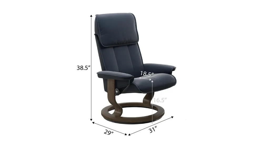 Admiral Medium Classic Recliner Dimensions