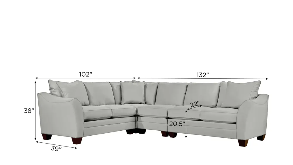 Foresthill 4-pc. Loveseat Sectional Sofa Dimensions
