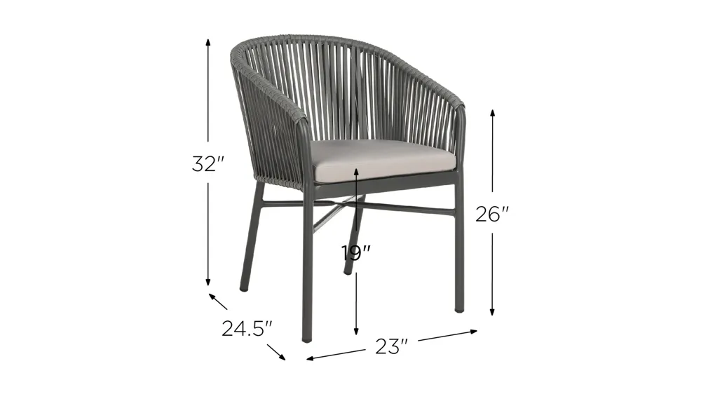 Abdul Stackable Rope Chair Dimensions