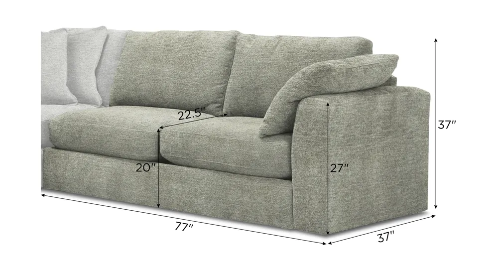 Nappily Right Arm Facing Loveseat Dimensions