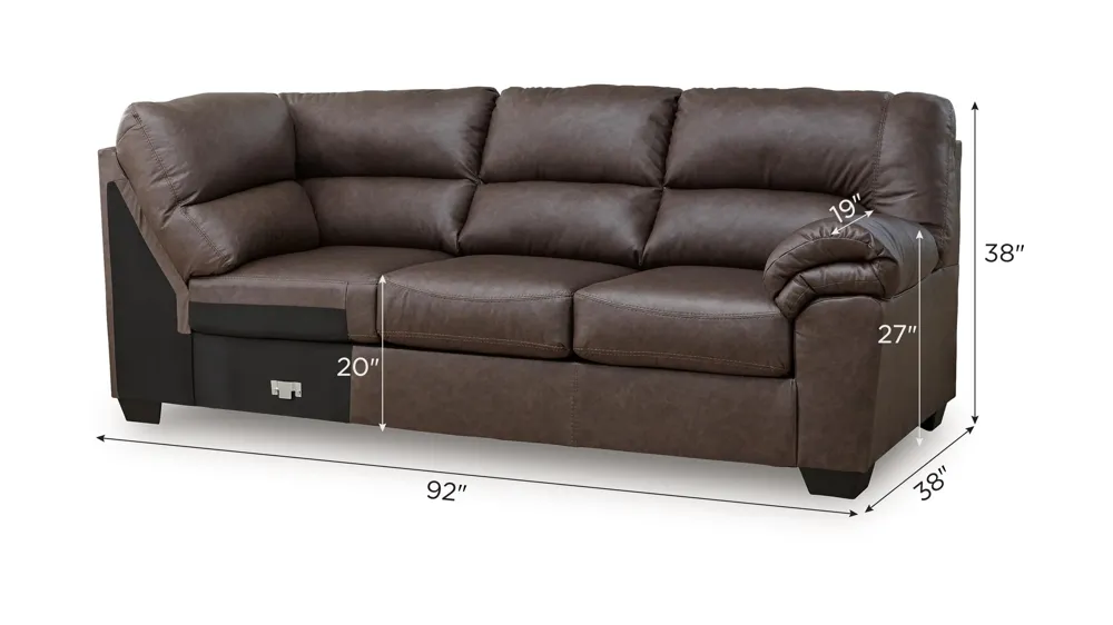Livingstone Right Arm Facing Sofa w/Return Dimensions