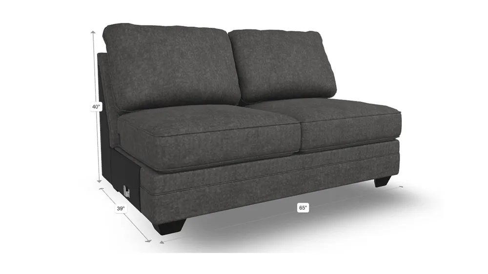 Wetzel Armless Loveseat Dimensions