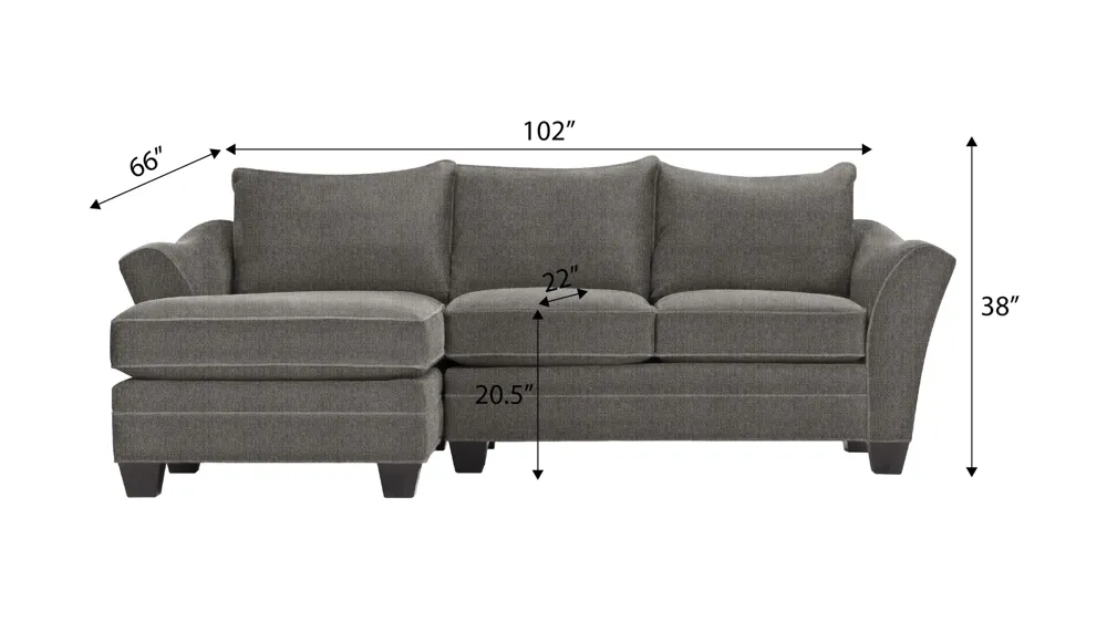 Foresthill 2-pc. Left Hand Chaise Sectional Sofa Dimensions