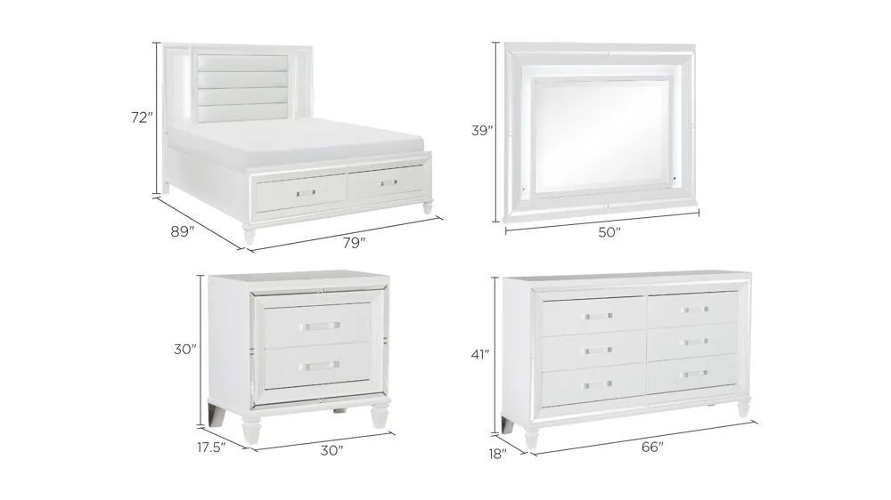 Selena 4-pc. Platform Bedroom Set with Storage Bed Dimensions