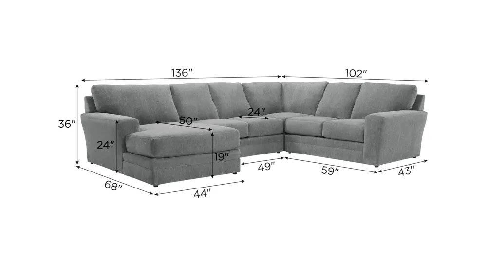 Kristoff 4-pc. Sectional Dimensions