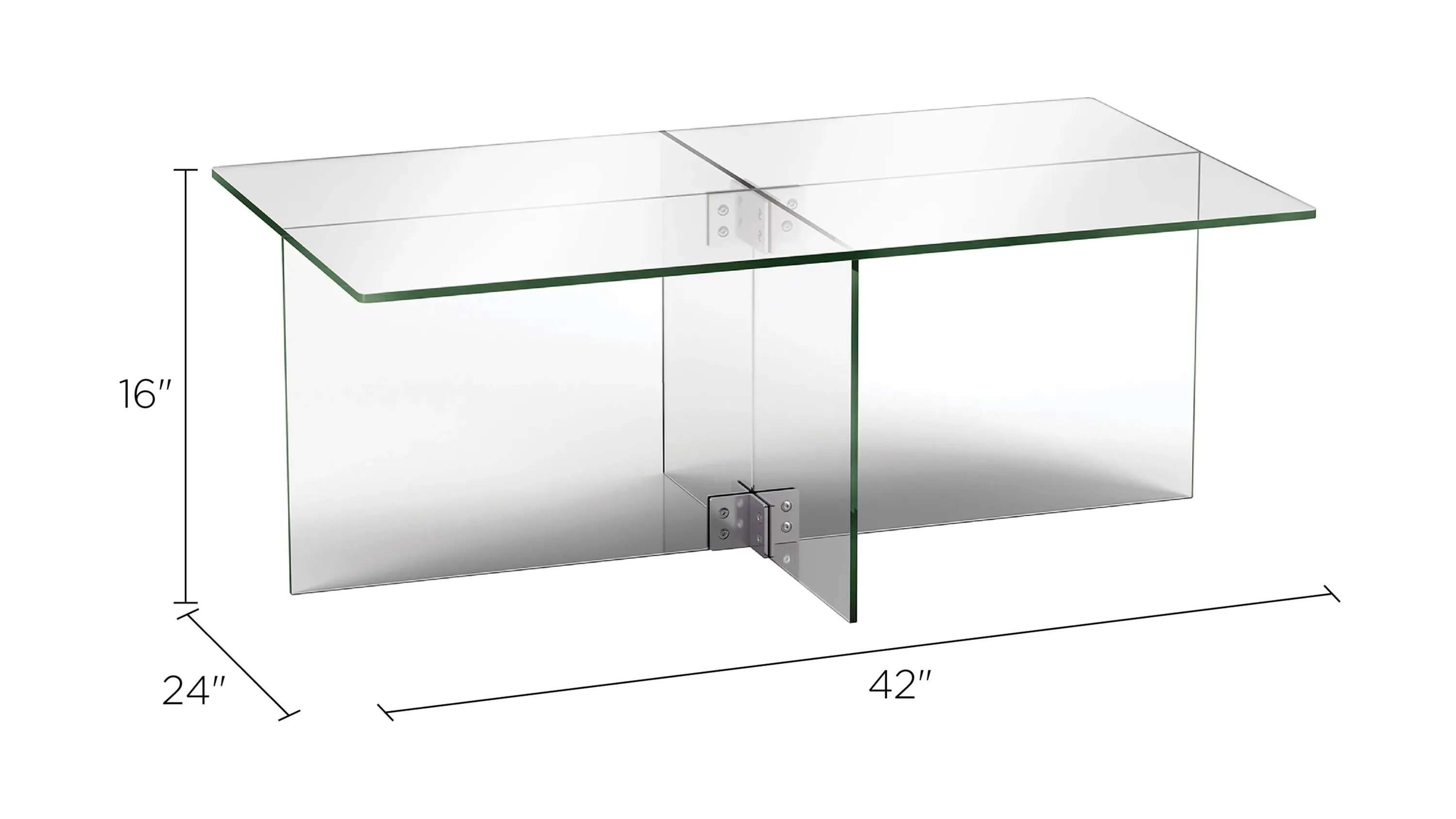 Gehry Rectangular Clear Glass Coffee Table | Raymour & Flanigan