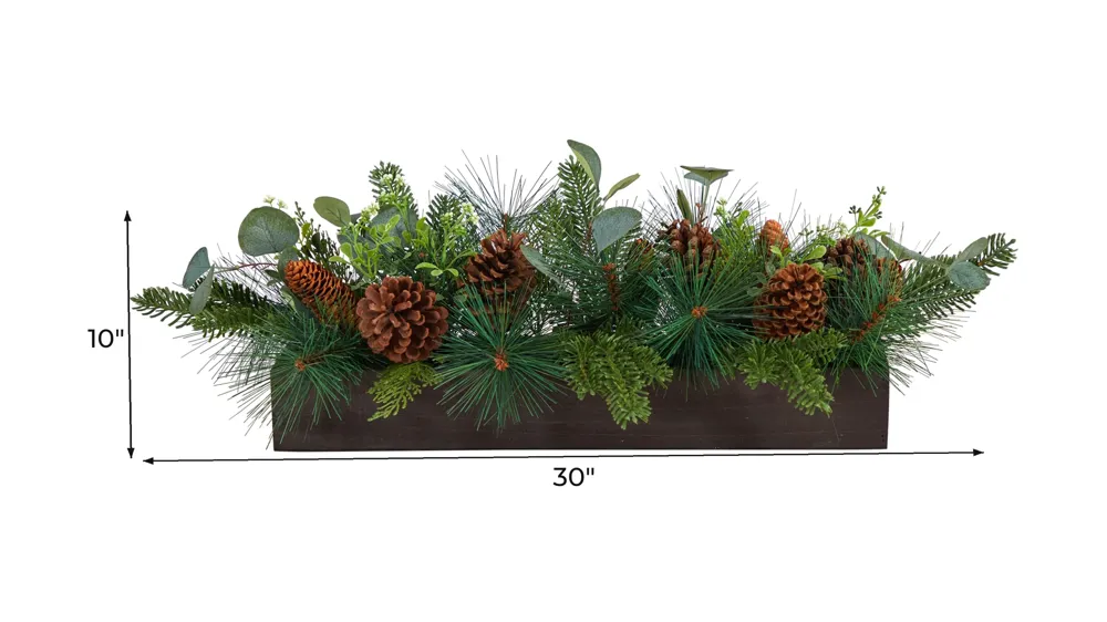 30" Holiday Foliage Artificial Centerpiece Dimensions