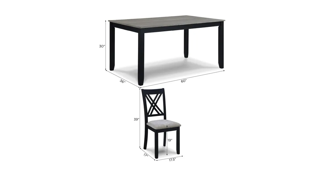 Eloise 7-pc. Dining Set Dimensions