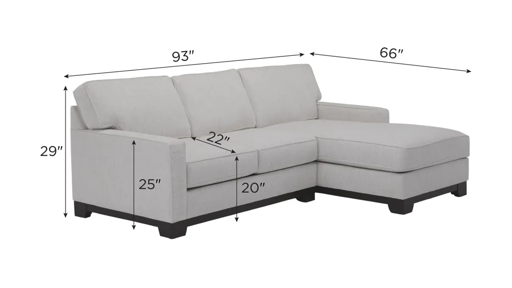 Artemis I 2-pc Sofa Chaise Dimensions