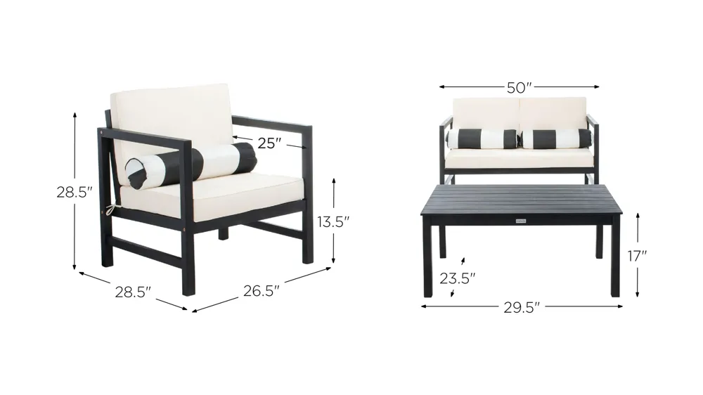 Colson 4-pc. Patio Set Dimensions
