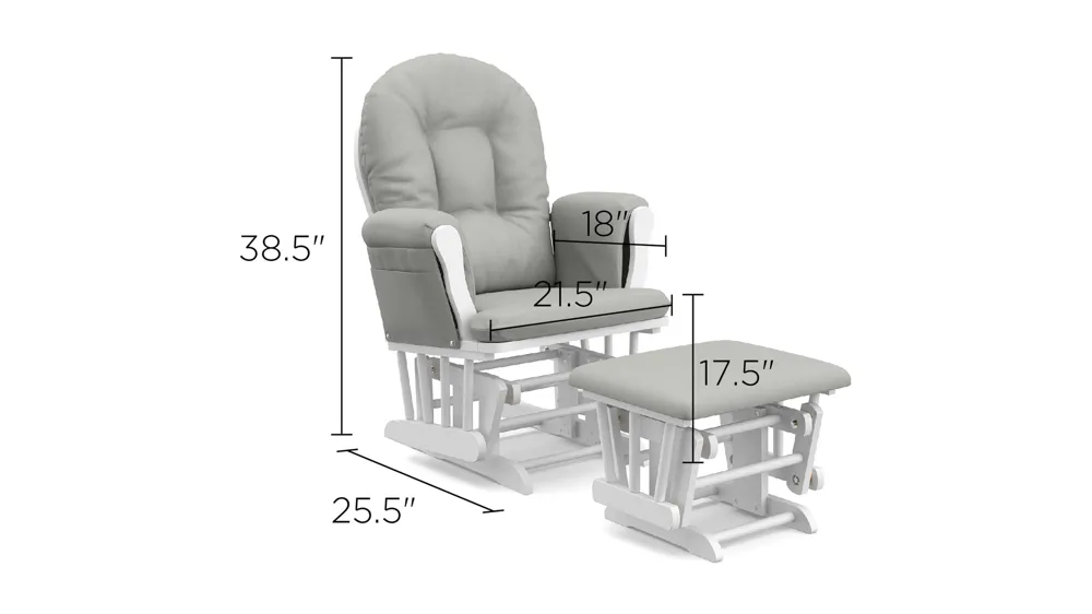 Hoop Glider and Ottoman Dimensions