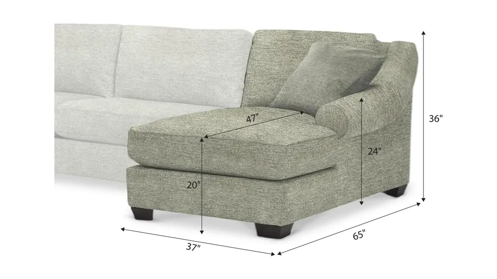 Thatcher Right Arm Facing Chaise Dimensions