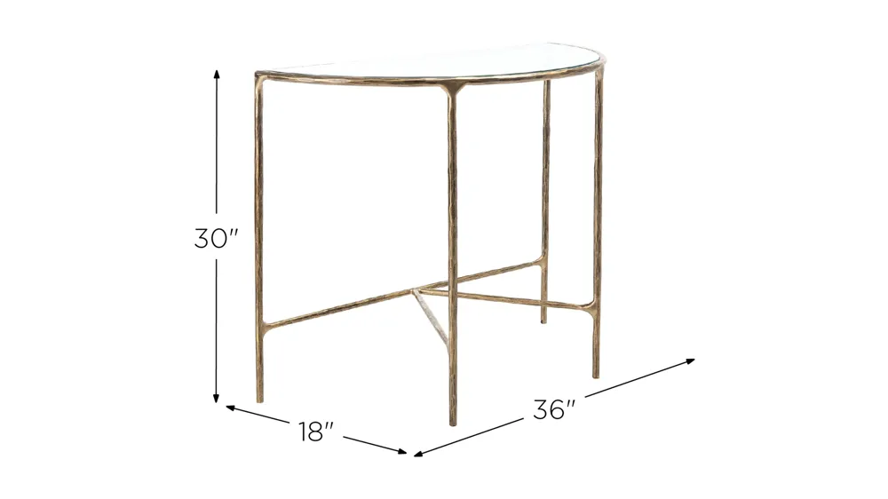 Sadie Forged Metal Console Table Dimensions
