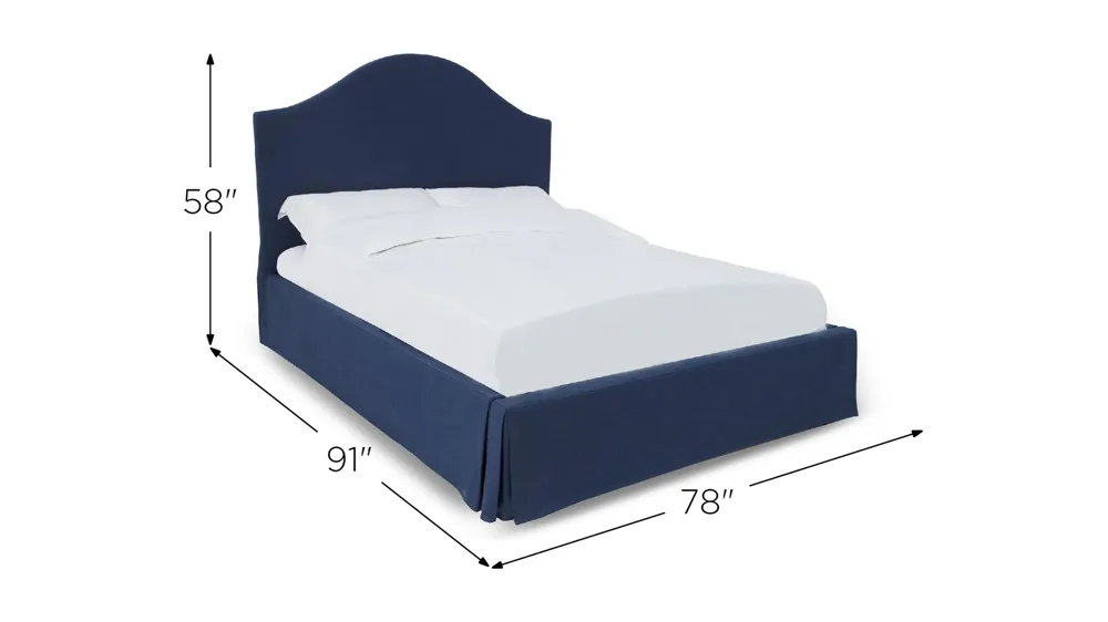 Sur Upholstered Skirted Panel Bed Dimensions