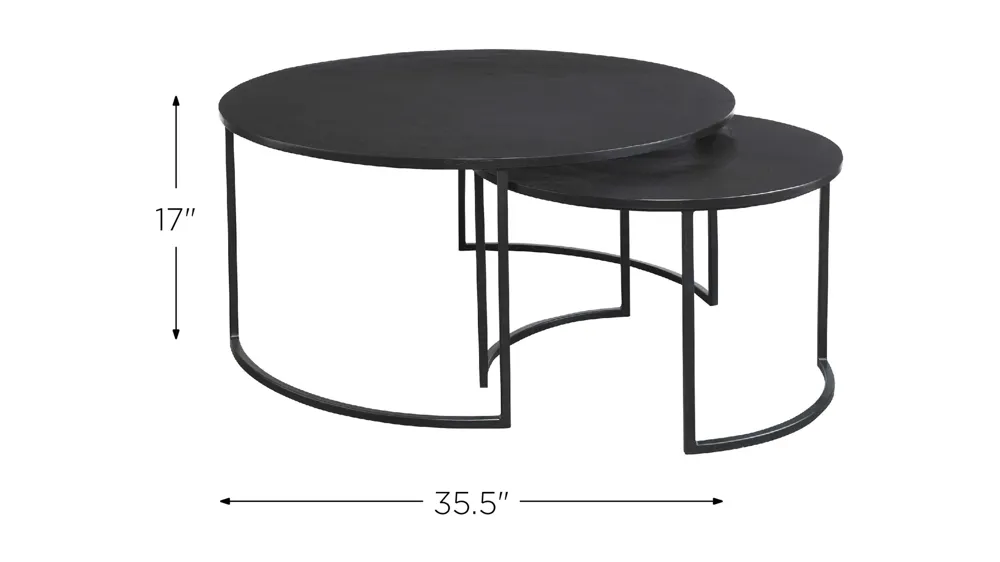 Barnette Nesting Coffee Tables Dimensions