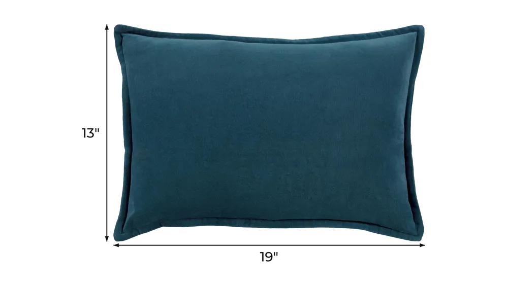 Cotton Velvet 13" x 19" Down Throw Pillow Dimensions