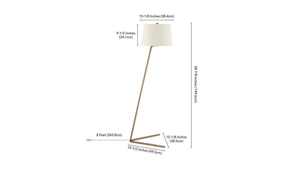 Ursa Tilted Floor Lamp Dimensions