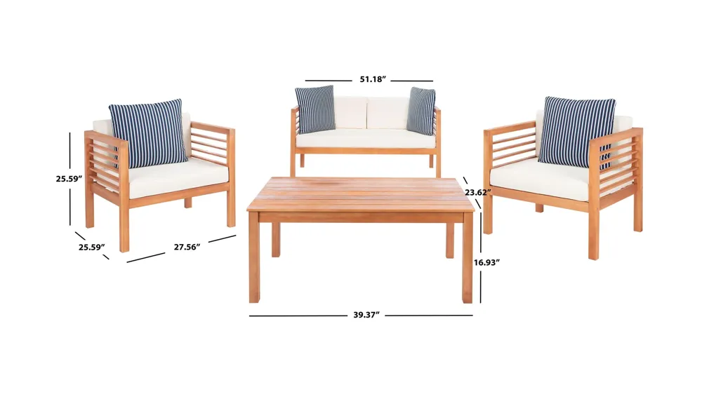 Korbin 4-pc. Outdoor Patio Set Dimensions
