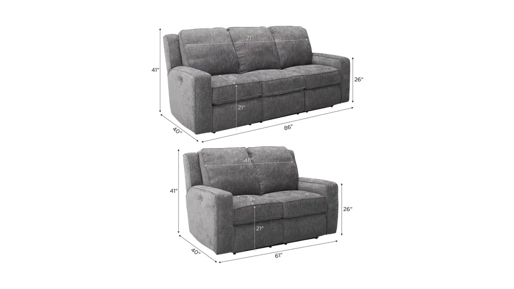 Reese Living Room Set Dimensions