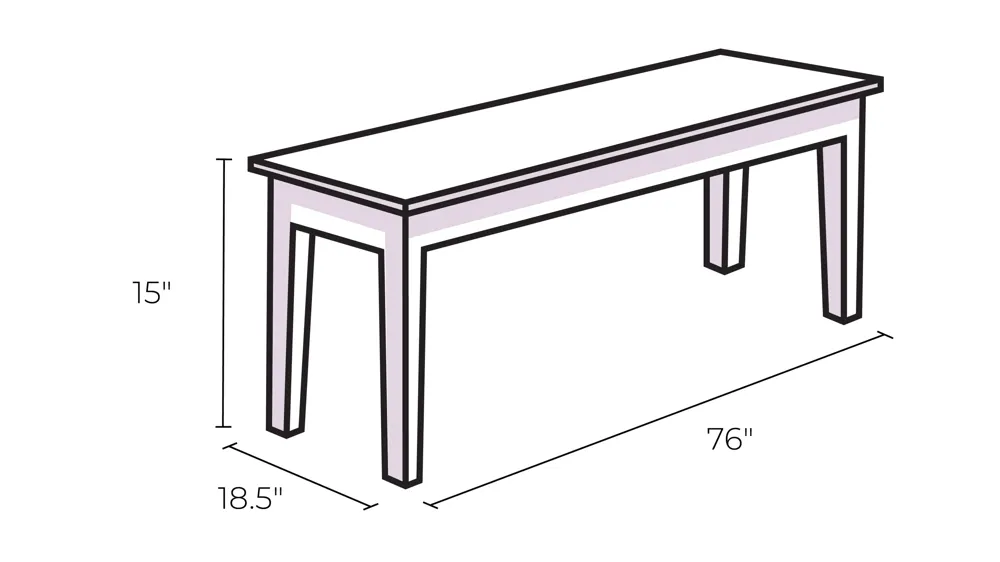 Stratford Dining Bench Dimensions