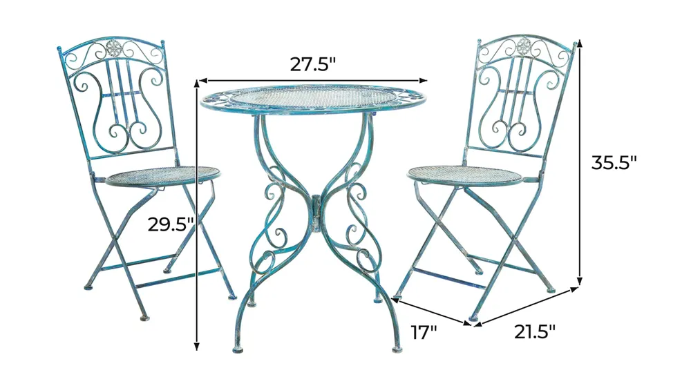 Colley Outdoor 3-pc. Bistro Set Dimensions