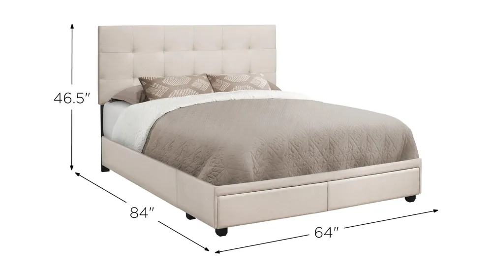 Clint Upholstered Platform Storage Bed Dimensions