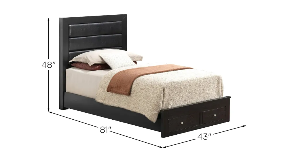 Burlington Twin Storage Bed Dimensions