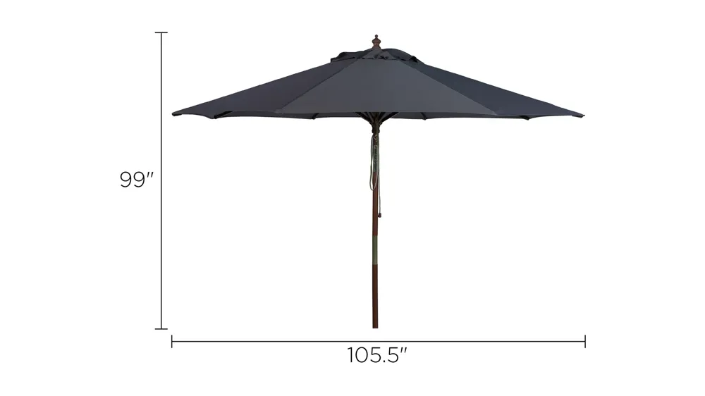 Bethany Outdoor Wooden Umbrella Dimensions