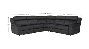 Rosenfort black malnova linen　サイズ2 Lugano Microfiber 5-pc. Reclining Sectional | Raymour & Flanigan