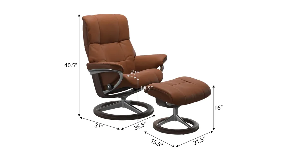 Mayfair Large Signature Chair w/ Ottoman Dimensions